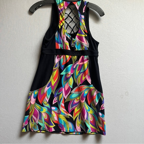 Trina Turk Recreation Colorful Sleeveless Dress with Lattice Back Sz S - Picture 2 of 8
